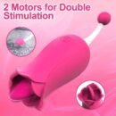 Flower Clit Vibrator and Tongue Licker with G Spot Stimulator