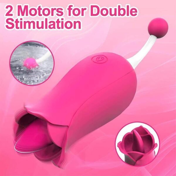 Flower Clit Vibrator and Tongue Licker with G Spot Stimulator - Image 3