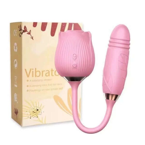 Rose Vibrator 2 in 1 Rose Toy With A Thrusting Dildo - Image 25