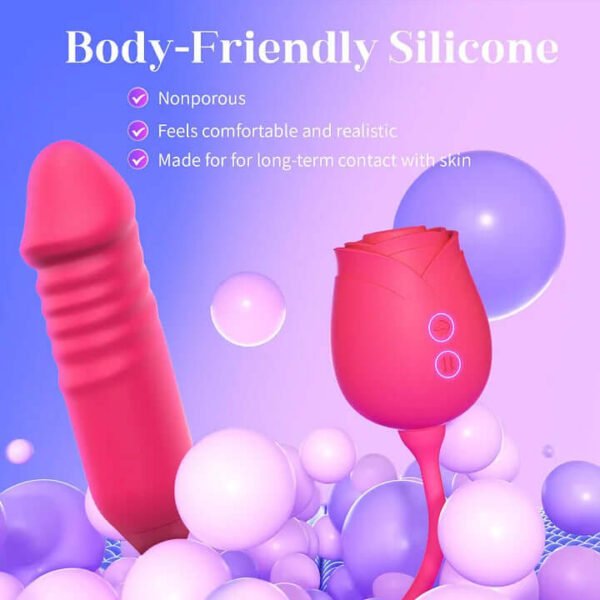 New Rose Clit Sucking Toy Dildo G-spot Vibrator - Image 2