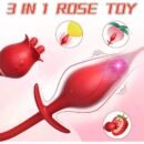 Rose Toy For Men: Dual Stimulation with Tongue Licking & Vibrating Butt Plug"