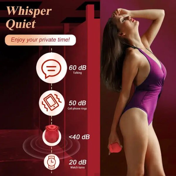 Rose Toy Vibrator Classic Sucking Vibrator 10 frequency Rose Red - Image 6