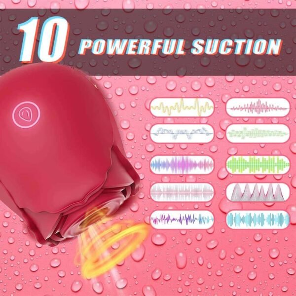 Rose Toy Vibrator Classic Sucking Vibrator 10 frequency Rose Red - Image 18