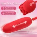 Rose Vibrator 2 in 1 Rose Toy With A Thrusting Dildo