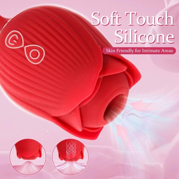 Rose Vibrator 2 in 1 Rose Toy With A Thrusting Dildo - Image 2