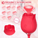 Rose Vibrator 2 in 1 Rose Toy With A Thrusting Dildo