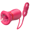 Big Mouth Rose Tongue Vibrator With Thrusting Dildo