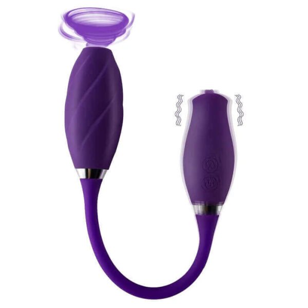 Rose Petal Vibrator With Vibrant Dildo | 10 SUCKING +10 LICKING+10 VIBRATION MODES