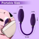 Rose Petal Vibrator With Vibrant Dildo | 10 SUCKING +10 LICKING+10 VIBRATION MODES