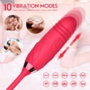 Rose Toy with Thrusting Stem - 2-in-1 G-Spot Telescopic