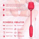 Rose Toy with Thrusting Stem - 2-in-1 G-Spot Telescopic